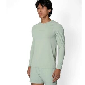 SQUIDHAUS Essentials Long‎ Sleeve Athletic Fitted Sage Tee-Medium